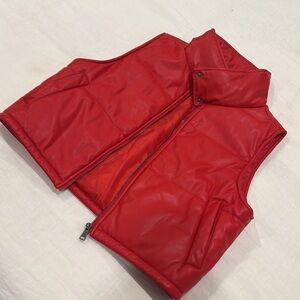 Anthropologie Red Puffer Vest